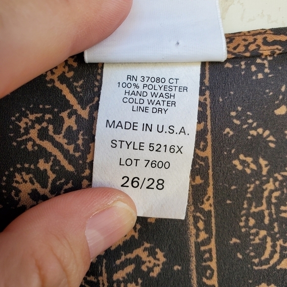 Studio C Plus sz 26 / 28 Tribal print sheer bell sleeve Earthy tones tunic - Picture 10 of 14